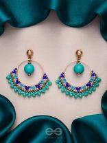 THE BLUE BLINKS - BEADED HOOP EARRINGS