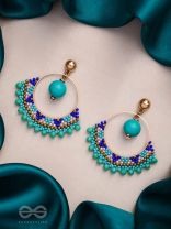 THE BLUE BLINKS - BEADED HOOP EARRINGS