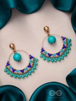 THE BLUE BLINKS - BEADED HOOP EARRINGS