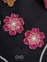 Padmaraga - The Pink Sapphire - Sequins, Beads And Cutdana Hand Embroidered Earrings