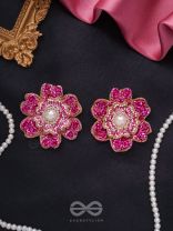 Padmaraga - The Pink Sapphire - Sequins, Beads And Cutdana Hand Embroidered Earrings