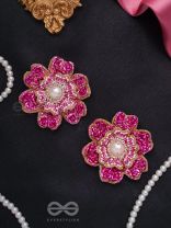 Padmaraga - The Pink Sapphire - Sequins, Beads And Cutdana Hand Embroidered Earrings