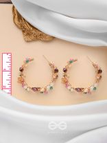 The Multicolored Blossom - Beaded Hoop Earrings