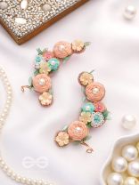 Meghamala - The Garland Of Clouds - Sequins, Beads, Pearls And Resham Hand Embroidered Earrings