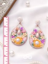 Anahata - The Harmonious Elegance - Sequins, Cutdana And Resham Hand Embroidered Earrings