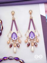THE PASSIONATE PURPLE - EMBELLISHED DROP EARRINGS 