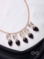 The Shadowed Nights -Golden Statement Neckpiece With Anti-Tarnish Coating 