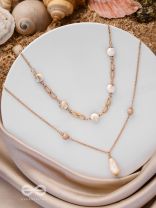 Sea Life Splendor - Statementtwo Layered Necklace With Anti-Tarnish Coating 