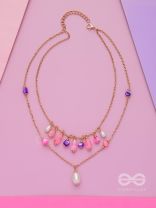 Whimsy Wonderland Waves - Cute Multilayered Neckpiece With Anti-Tarnish Coating 