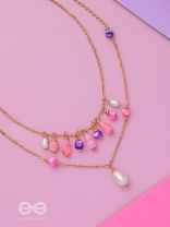 Whimsy Wonderland Waves - Cute Multilayered Neckpiece With Anti-Tarnish Coating 