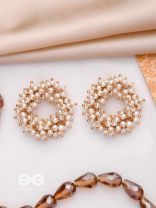 THE MOONLIT BLOOMS - GOLDEN PEARL STUDS