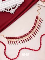 Sadhya - The Stellar Reflections - Golden Embellished Hand Embroidered Neckpiece With Anti-Tarnish Coating 