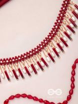 Sadhya - The Stellar Reflections - Golden Embellished Hand Embroidered Neckpiece With Anti-Tarnish Coating 