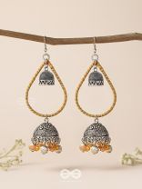 THE SUNLIT DROPS  - OXIDISED EMBELLISHED EARRINGS
