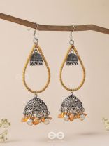 THE SUNLIT DROPS  - OXIDISED EMBELLISHED EARRINGS