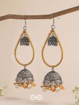 THE SUNLIT DROPS  - OXIDISED EMBELLISHED EARRINGS