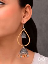 THE SUNLIT DROPS  - OXIDISED EMBELLISHED EARRINGS