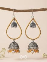 THE SUNLIT DROPS  - OXIDISED EMBELLISHED EARRINGS
