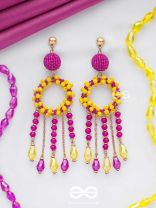 WILDFIRE SPIRIT - BOLD AND STATEMENT DANGLER EARRINGS (PINK & YELLOW)