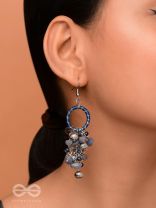 THE SAPHIRE GARDEN - WRAPPED WITH SILK THREAD DROP EARRINGS