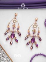 Pratihata - The Sangria Chandeliers - Statement Golden Embellished Earrings