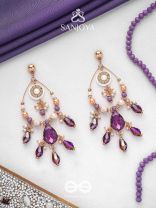 Pratihata - The Sangria Chandeliers - Statement Golden Embellished Earrings