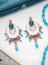 Abhram - The Shimmering Sky - Statement Golden Embellished Earrings 