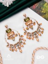 Abhivivas - The Shining Beauties - Statement Golden Embellished Earrings 