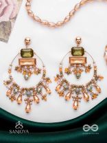 Abhivivas - The Shining Beauties - Statement Golden Embellished Earrings 