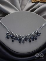 THE CHARMING NIGHTS- BLACK AND SILVER DROP NECKPIECE