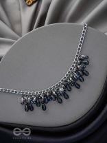 THE CHARMING NIGHTS- BLACK AND SILVER DROP NECKPIECE
