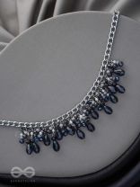 THE CHARMING NIGHTS- BLACK AND SILVER DROP NECKPIECE