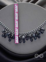 THE CHARMING NIGHTS- BLACK AND SILVER DROP NECKPIECE
