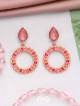 PINK OPULENCE - PEAR GEMSTONE DROP EARRINGS