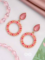 PINK OPULENCE - PEAR GEMSTONE DROP EARRINGS