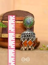 THE FLAMING FUSIONS- EMBELLISHED OXIDISED JHUMKI