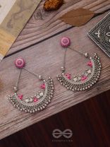 MYSTICAL PEACOCKS IN PINK - EMBELLISHED OXIDISED EARRINGS