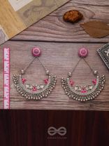 MYSTICAL PEACOCKS IN PINK - EMBELLISHED OXIDISED EARRINGS