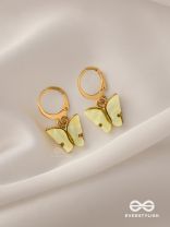 TAKE THE SKY LIKE A BUTTERFLY - CUTE GOLDEN DANGLER EARRINGS (LEMON YELLOW)