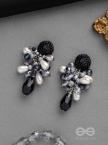 ESCAPING THE NIGHT- BLACK AND GRAY DROP EARRINGS