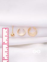 THE PERFECT TRIO - TWO EARCUFF & ONE STUD (ONE EAR) (GOLD)