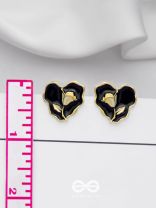 YOUR DARK LOVE- GOLDEN ENAMELLED STUDS (BLACK)