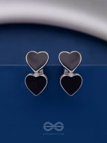 FLINGIN' LOVEY-DOVEY  - BLACK ENAMELLED SILVER STUDS