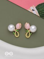 BUDDING PEARLS - PINK AND GOLDEN STUDS