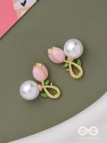 BUDDING PEARLS - PINK AND GOLDEN STUDS