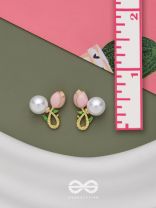BUDDING PEARLS - PINK AND GOLDEN STUDS