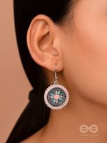 THE MANDALA EFFECT - EMBELLISHED OXIDISED EARRINGS (PINK)
