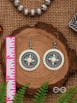THE MANDALA EFFECT - EMBELLISHED OXIDISED EARRINGS (WHITE)