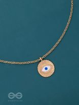 An Eye For An Eye - Golden Casual Neckpiece With Anti-Tarnish Coating 