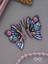 Vanyapadmini - The Gilded Flutter - Sequins, Beads And Cutdana Hand Embroidered Earrings (Multicolor)